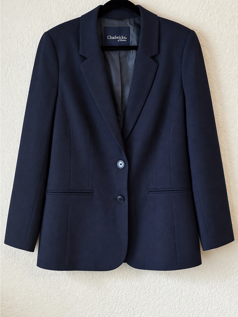 Chadwicks Dark Navy Tailored Two-Button Blazer